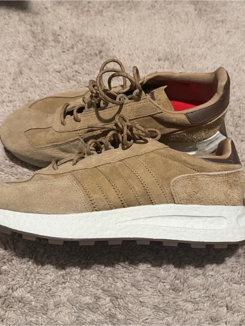 Men's Adidas Suede Casual Sneakers in Tan